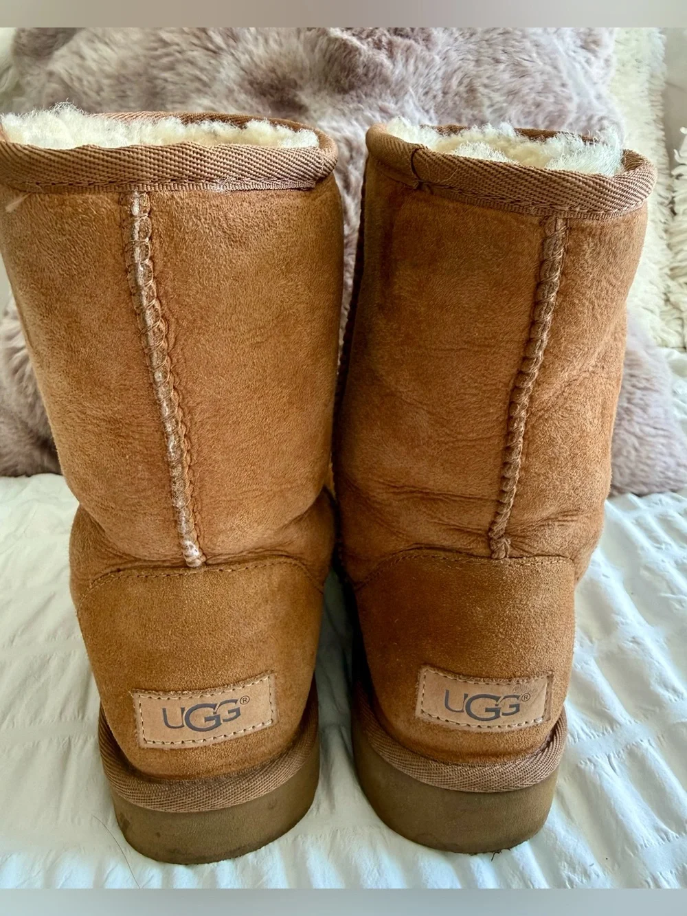 UGG Chestnut Suede Shearling-Lined Winter Boots - Women